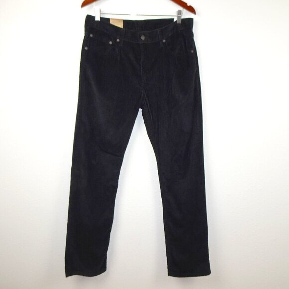 Levi's Corduroy Jeans Women's Size 30x30 Black High Rise Straight Leg - Picture 1 of 12